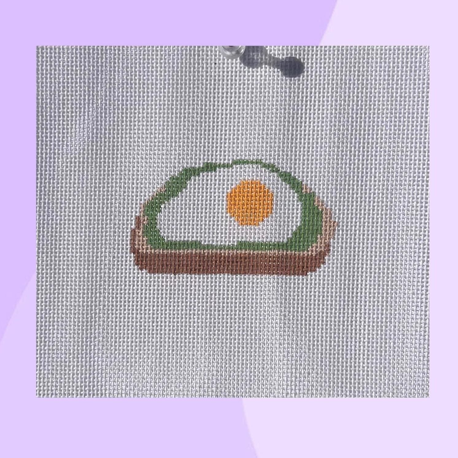 Avocado Toast Needlepoint Canvas: Modern Mini Design