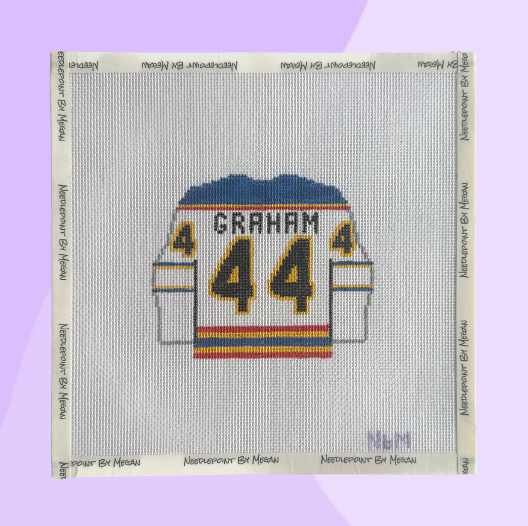 Graham hockey jersey needlepoint canvas