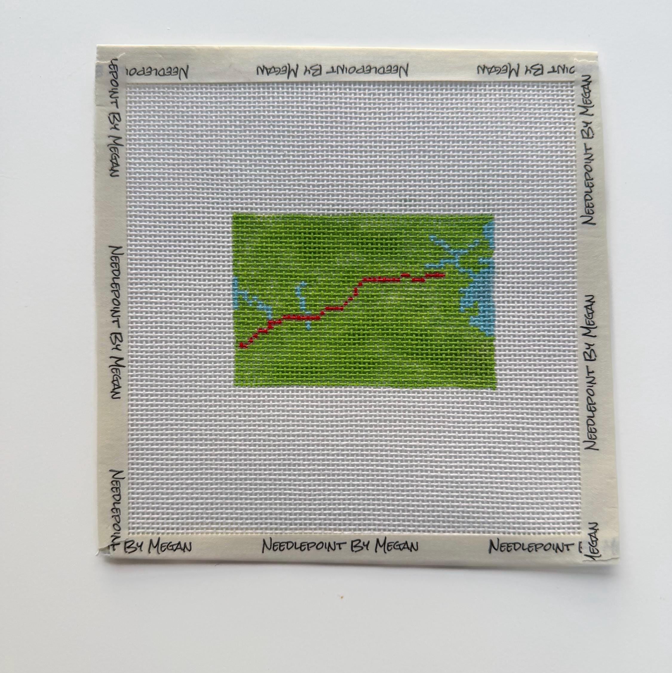 Boston Marathon hand painted needlepoint canvas 18 mesh 3inch design