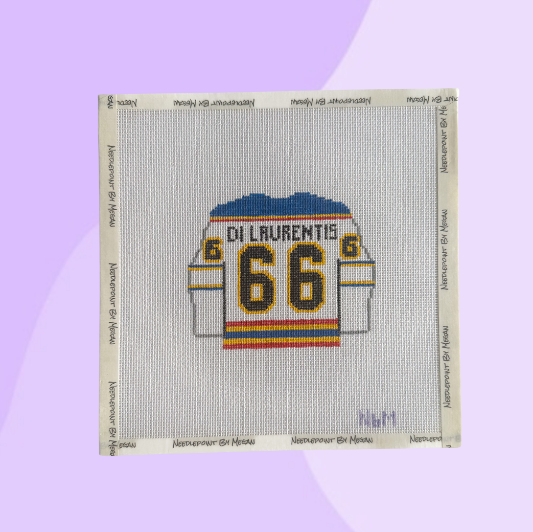 Di Laurentis hockey jersey needlepoint canvas