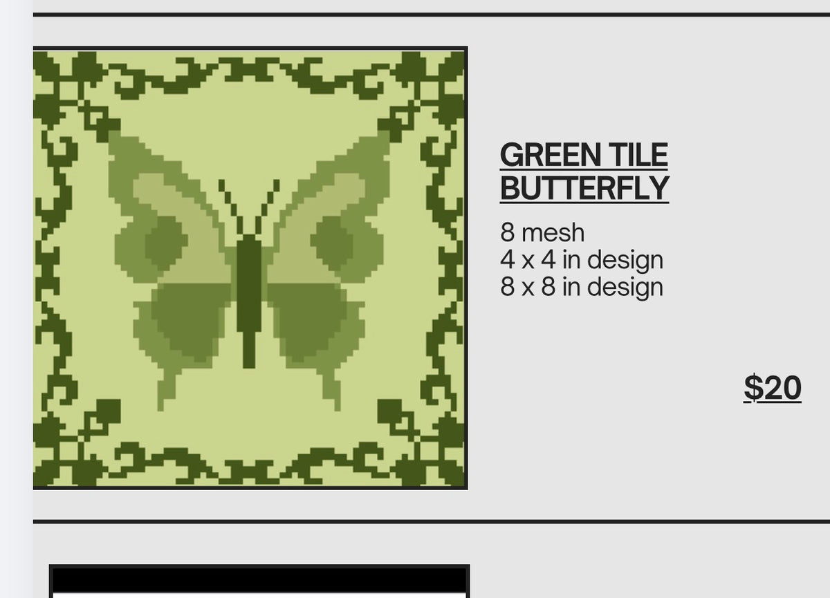 Green butterfly tile