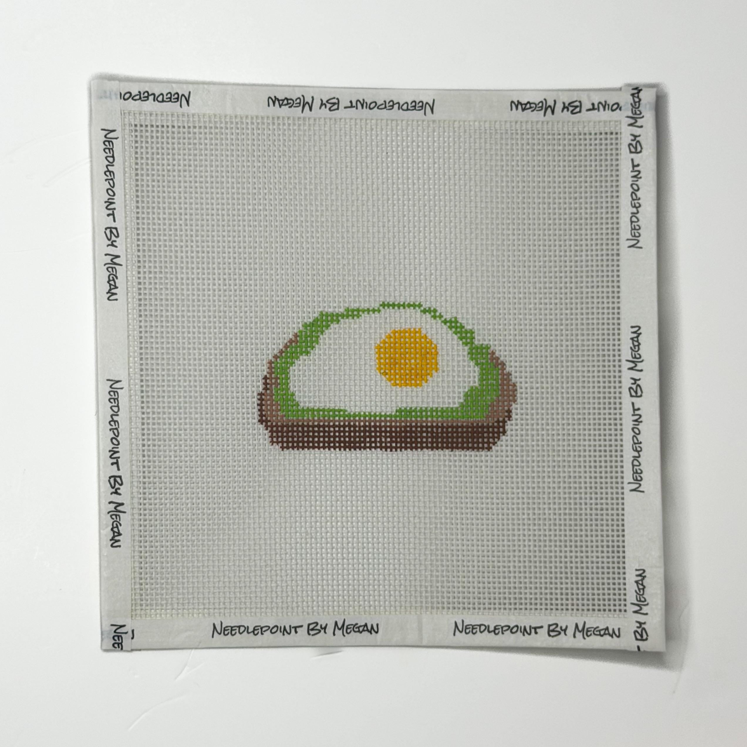 Avocado Toast Needlepoint Canvas: Modern Mini Design