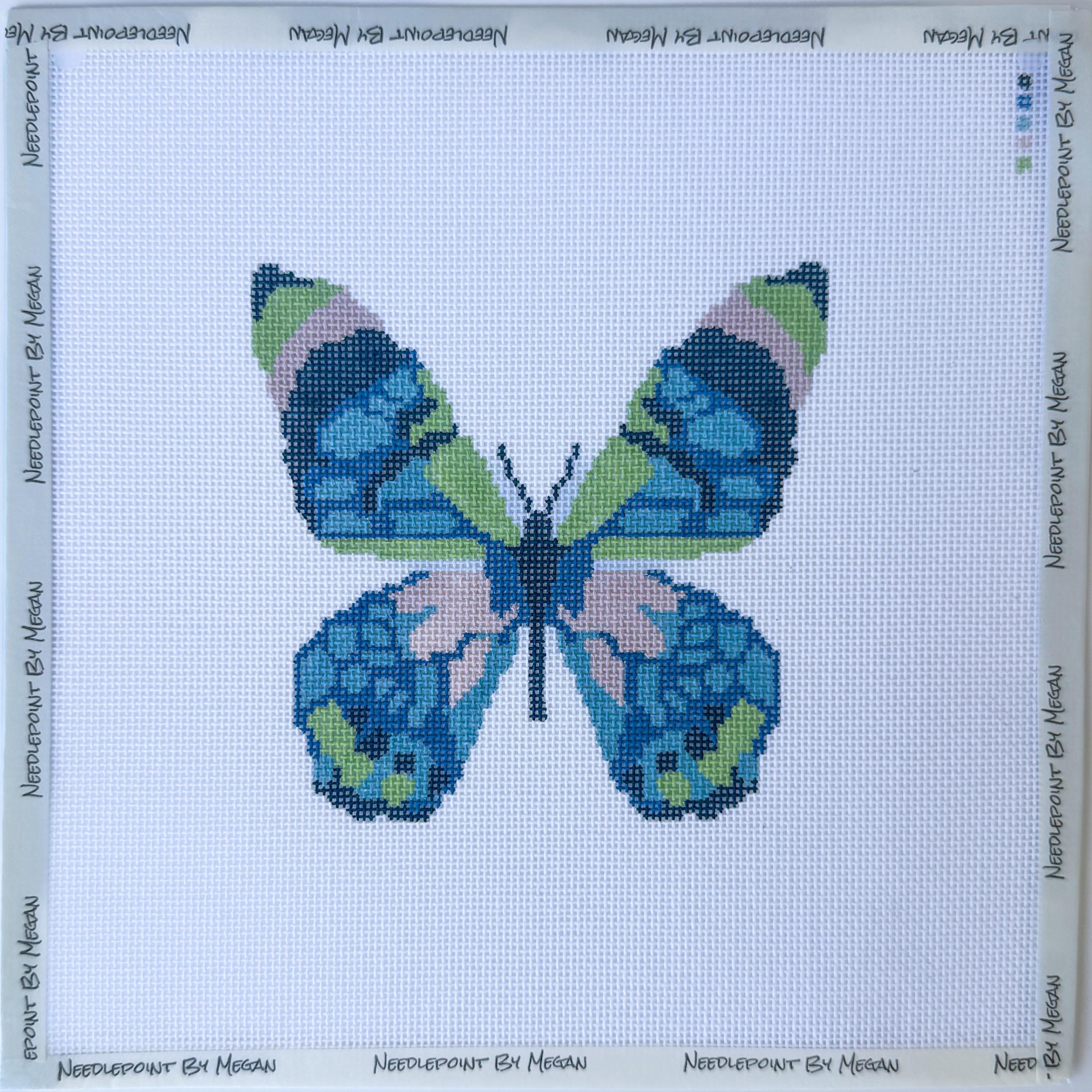 Butterfly Needlepoint Canvas - Hand Painted 18 Mesh Ornament