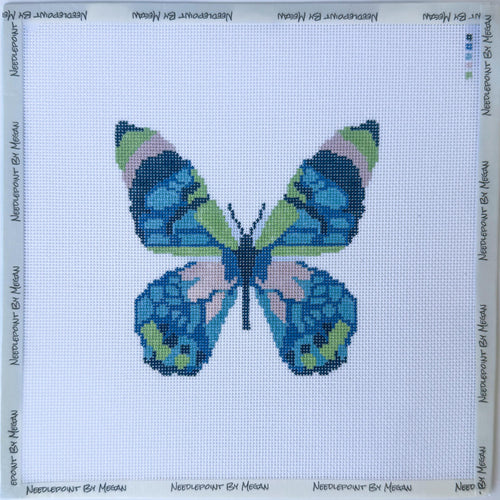 Butterfly Needlepoint Canvas - Hand Painted 18 Mesh Ornament